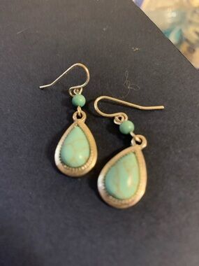 Turquoise Teardrop Dangle Earrings - Women Jewelry
